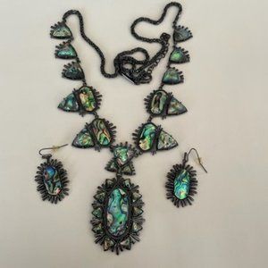 Kendra Scott Gunmetal and Abalone Havana and Mariah Set